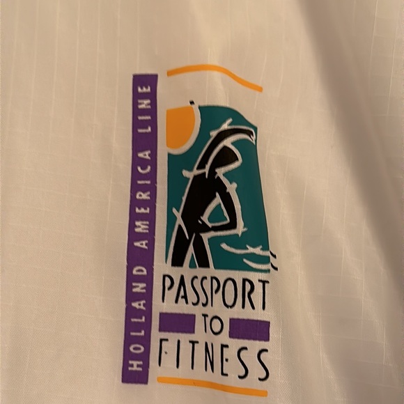 Vintage Holland America Passport to Fitness warm up jacket w/roll up hood Size M - Picture 2 of 15